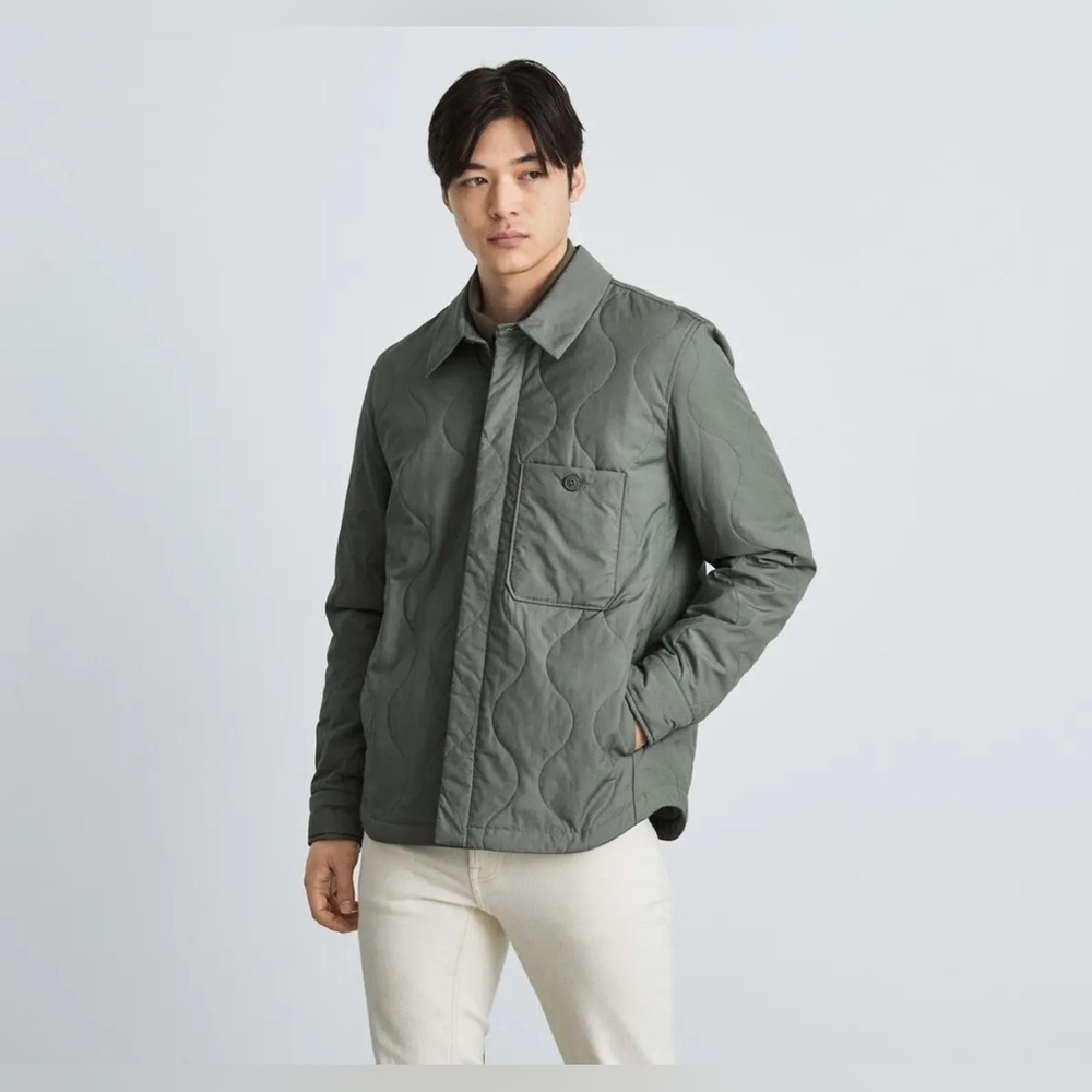 Everlane Men’s Renew Quilted Liner Jacket in Dark Sage Green Xs
